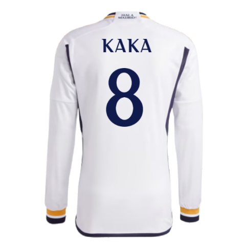 2023-2024 Real Madrid Long Sleeve Home Shirt (Kaka 8)
