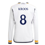 2023-2024 Real Madrid Long Sleeve Home Shirt (Kids) (Kroos 8)