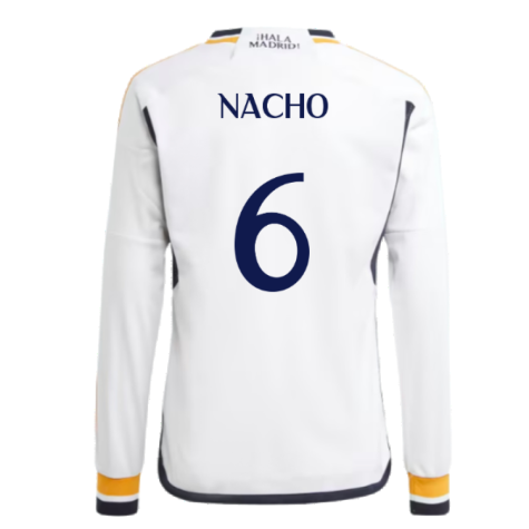 2023-2024 Real Madrid Long Sleeve Home Shirt (Kids) (Nacho 6)