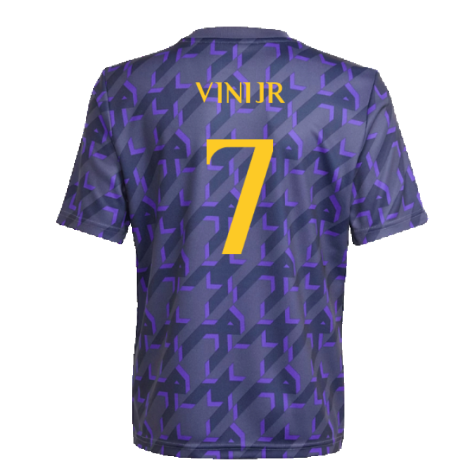 2023-2024 Real Madrid Pre-Match Shirt (Shadow Navy) - Kids (Vini Jr 7)
