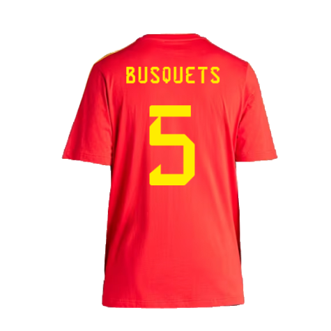 2023-2024 Spain DNA T-Shirt (Red) (BUSQUETS 5)