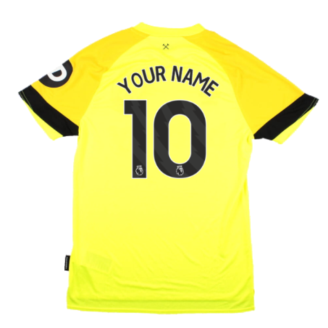 2023-2024 West Ham Change Goalkeeper Shirt (Yellow) (Your Name)