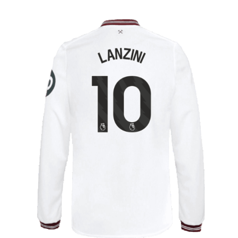 2023-2024 West Ham Long Sleeve Away Shirt (Kids) (LANZINI 10)
