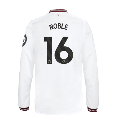 2023-2024 West Ham Long Sleeve Away Shirt (Kids) (NOBLE 16)