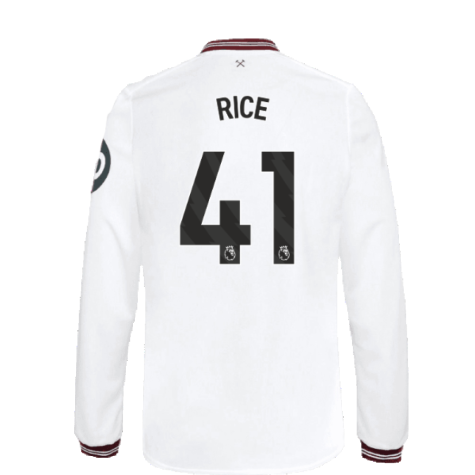 2023-2024 West Ham Long Sleeve Away Shirt (Kids) (RICE 41)