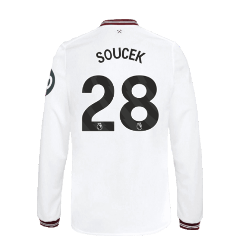 2023-2024 West Ham Long Sleeve Away Shirt (Kids) (SOUCEK 28)