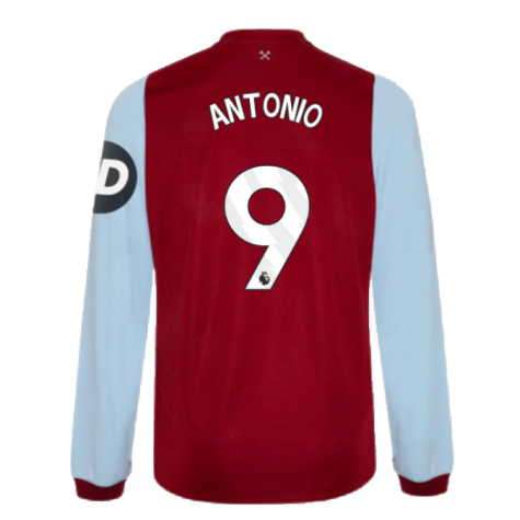 2023-2024 West Ham Long Sleeve Home Shirt (ANTONIO 9)