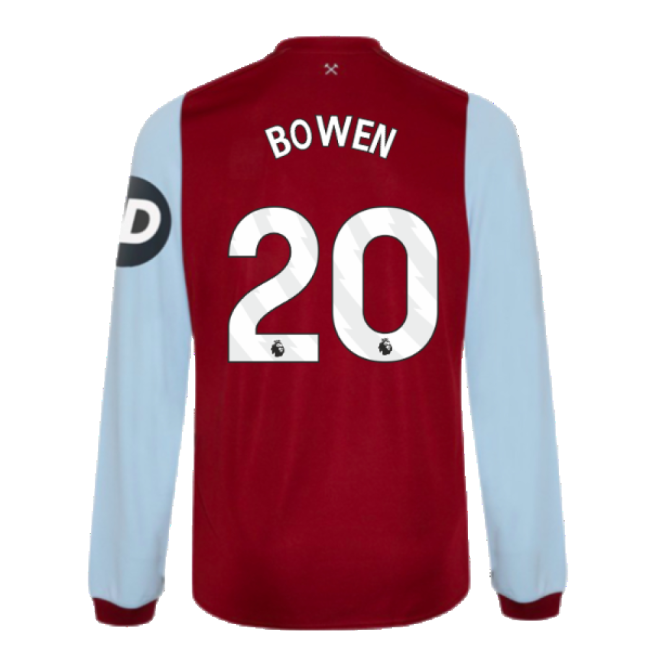 2023-2024 West Ham Long Sleeve Home Shirt (BOWEN 20)