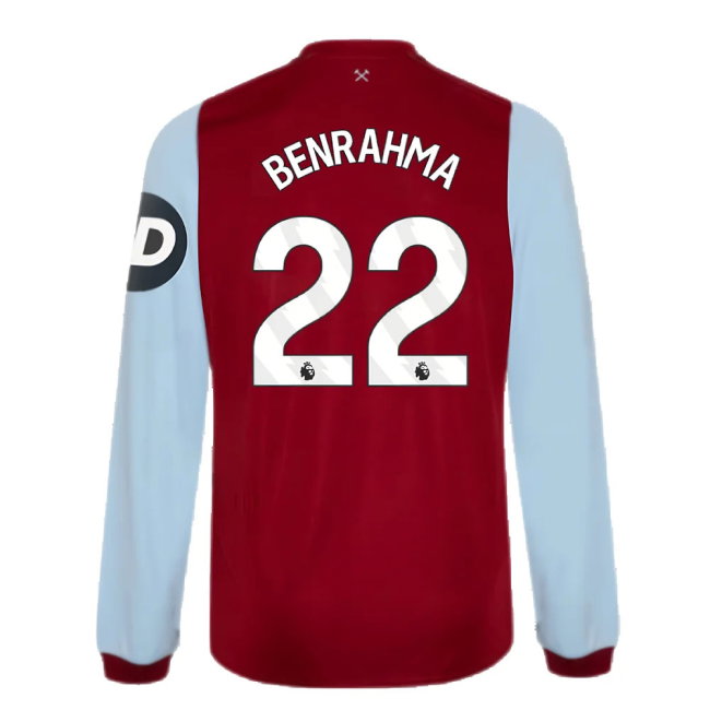 2023-2024 West Ham Long Sleeve Home Shirt (Kids) (BENRAHMA 22)