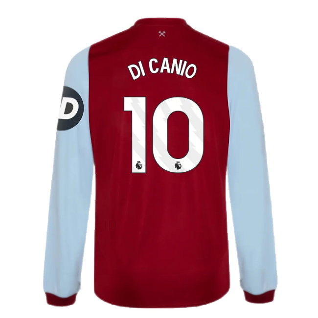 2023-2024 West Ham Long Sleeve Home Shirt (Kids) (DI CANIO 10)