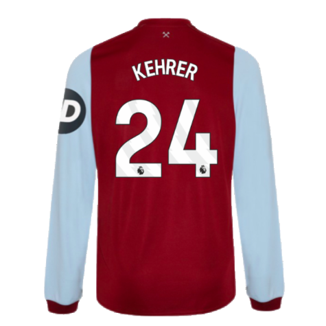 2023-2024 West Ham Long Sleeve Home Shirt (Kids) (KEHRER 24)