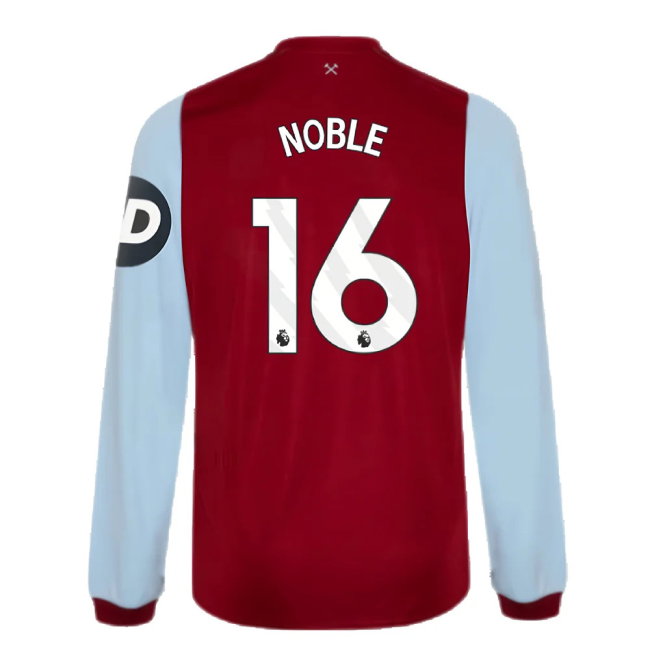 2023-2024 West Ham Long Sleeve Home Shirt (Kids) (NOBLE 16)