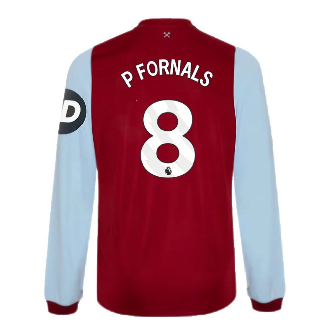 2023-2024 West Ham Long Sleeve Home Shirt (Kids) (P FORNALS 8)