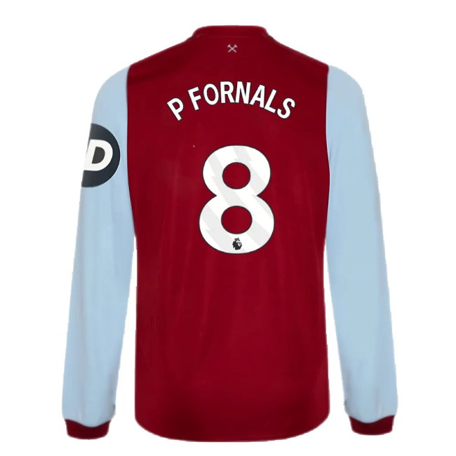 2023-2024 West Ham Long Sleeve Home Shirt (P FORNALS 8)
