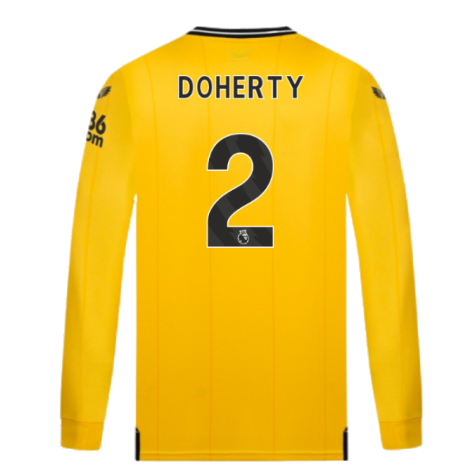 2023-2024 Wolves Long Sleeve Home Shirt (Doherty 2)