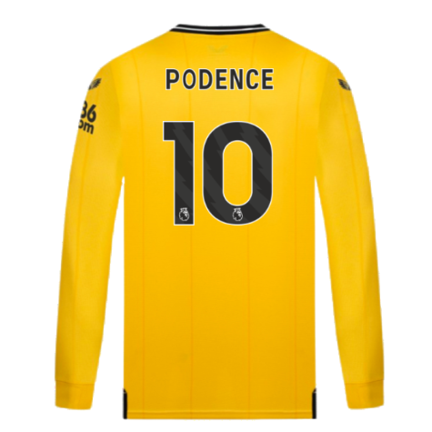 2023-2024 Wolves Long Sleeve Home Shirt (PODENCE 10)
