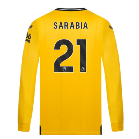 2023-2024 Wolves Long Sleeve Home Shirt (SARABIA 21)