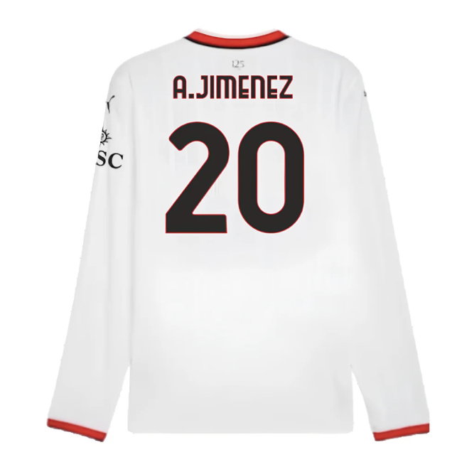 2024-2025 AC Milan Away Long Sleeve Shirt (A.Jimenez 20)