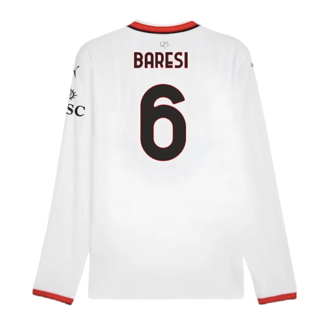 2024-2025 AC Milan Away Long Sleeve Shirt (Baresi 6)