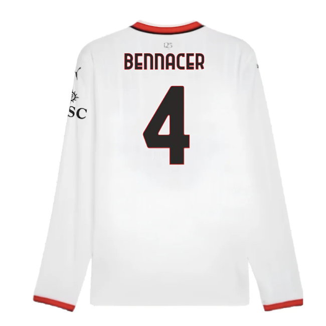 2024-2025 AC Milan Away Long Sleeve Shirt (Bennacer 4)