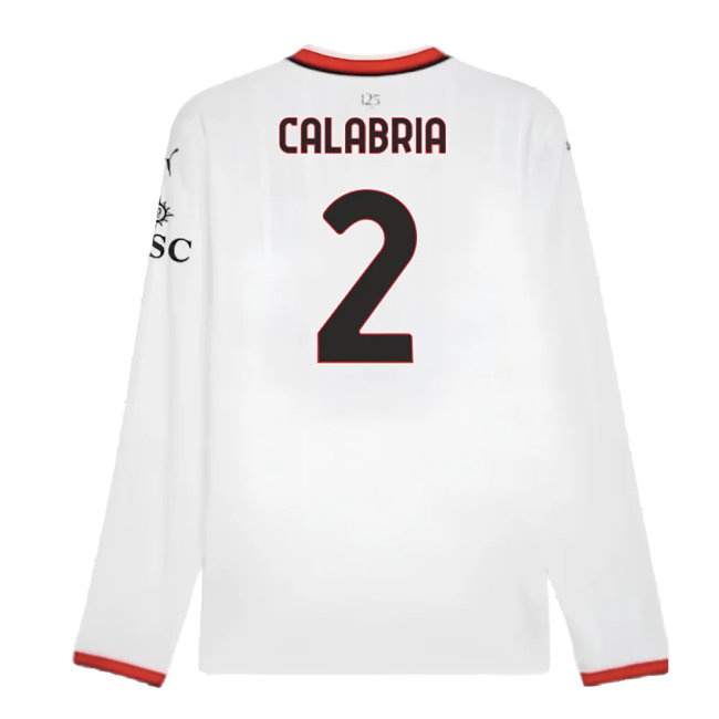 2024-2025 AC Milan Away Long Sleeve Shirt (Calabria 2)