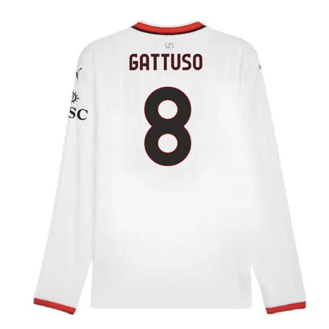 2024-2025 AC Milan Away Long Sleeve Shirt (Gattuso 8)