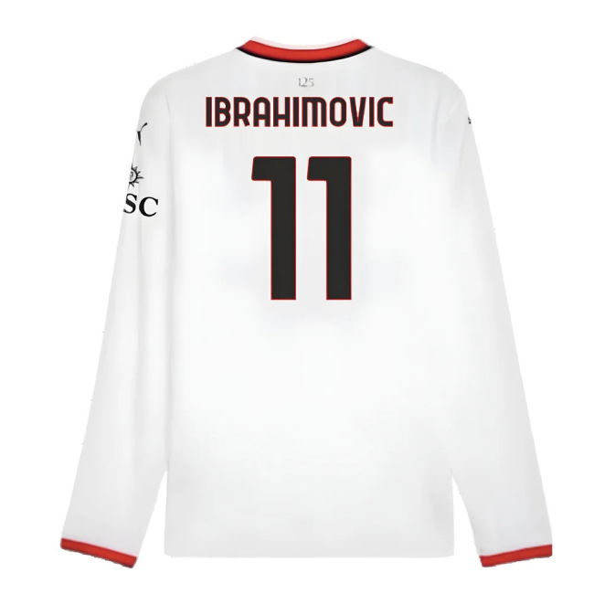 2024-2025 AC Milan Away Long Sleeve Shirt (Ibrahimovic 11)