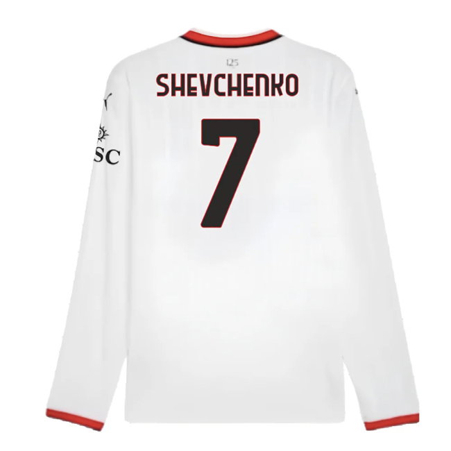 2024-2025 AC Milan Away Long Sleeve Shirt (Shevchenko 7)