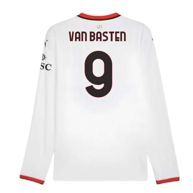 2024-2025 AC Milan Away Long Sleeve Shirt (Van Basten 9)