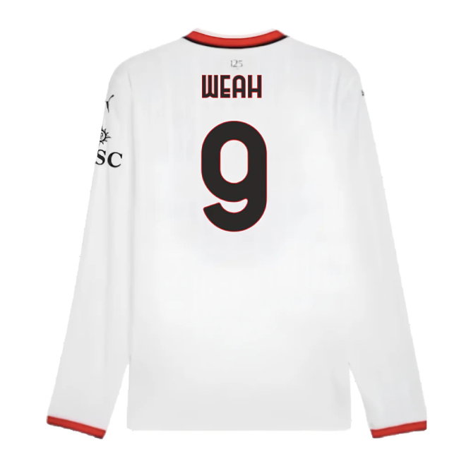 2024-2025 AC Milan Away Long Sleeve Shirt (Weah 9)