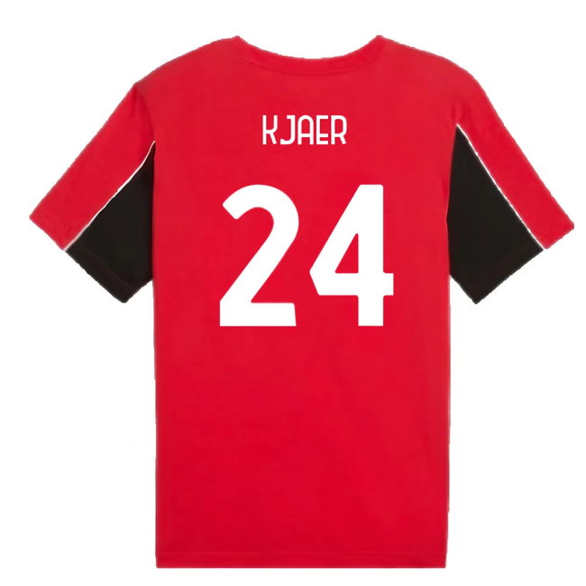 2024-2025 AC Milan FtblArchive Tee (Red) (Kjaer 24)