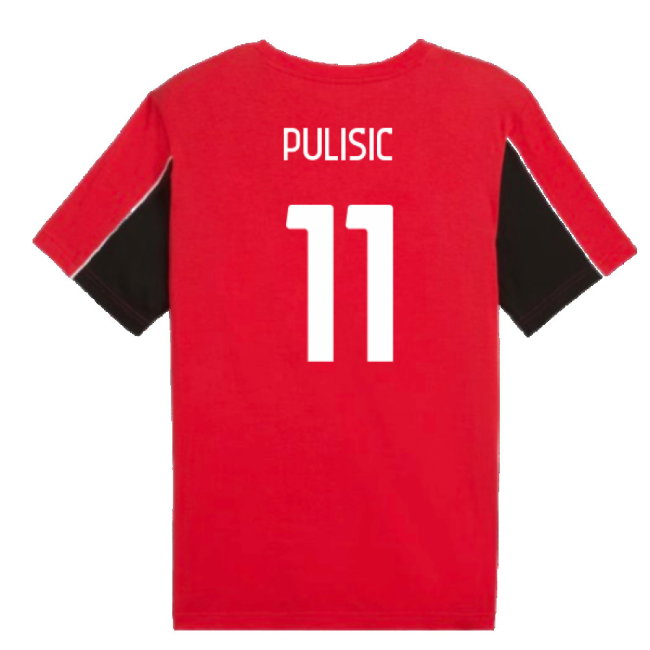 2024-2025 AC Milan FtblArchive Tee (Red) (Pulisic 11)