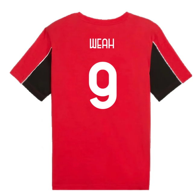 2024-2025 AC Milan FtblArchive Tee (Red) (Weah 9)