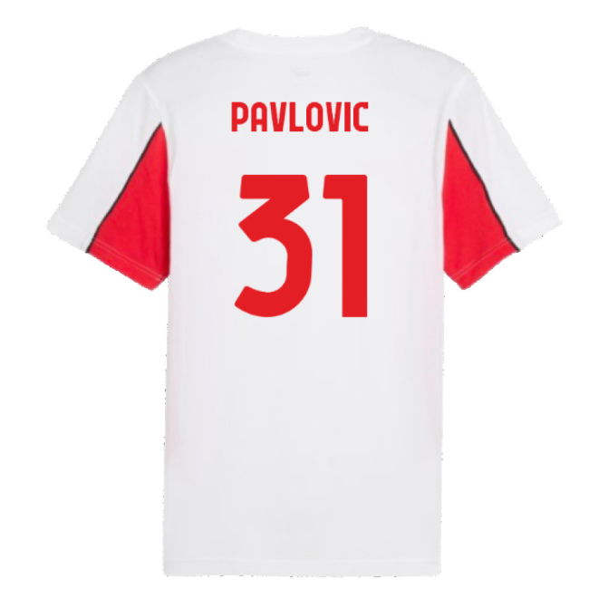 2024-2025 AC Milan FtblArchive Tee (White) (Pavlovic 31)