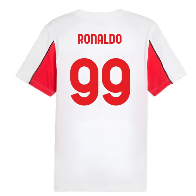 2024-2025 AC Milan FtblArchive Tee (White) (Ronaldo 99)