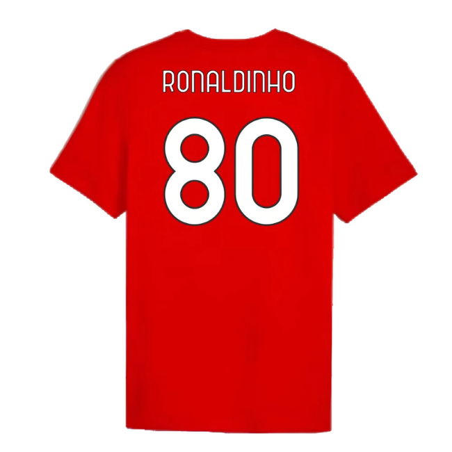 2024-2025 AC Milan ftblCulture Tee (Red) (Ronaldinho 80)