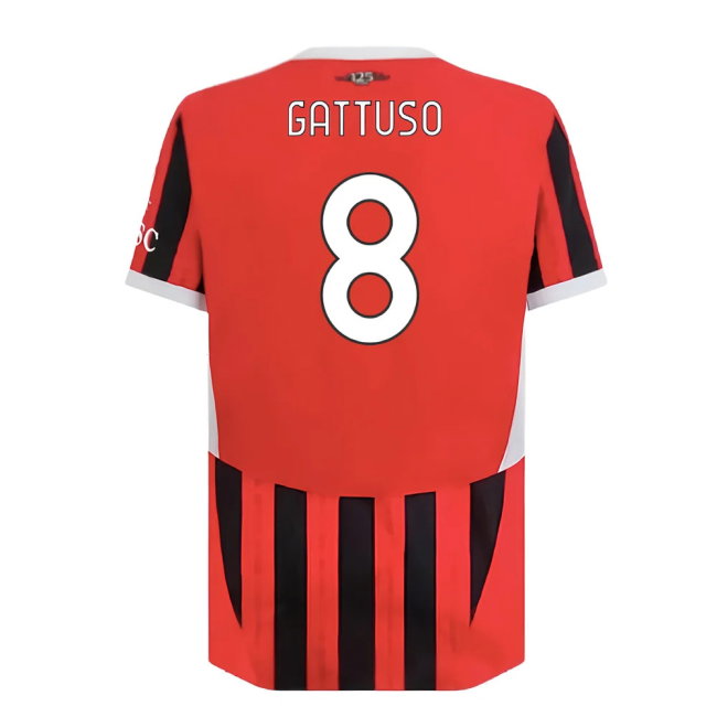 2024-2025 AC Milan Home Authentic Shirt (Gattuso 8)
