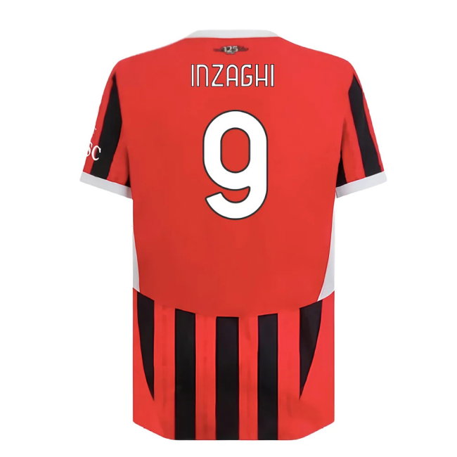 2024-2025 AC Milan Home Authentic Shirt (Inzaghi 9)