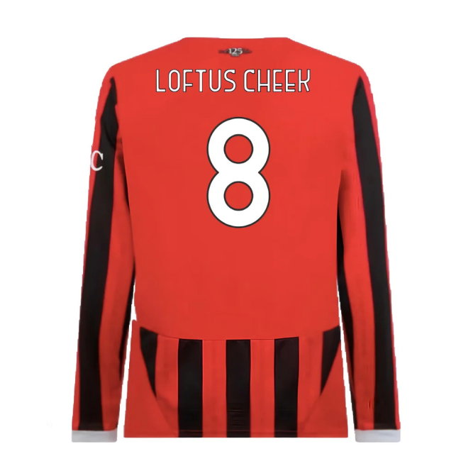 2024-2025 AC Milan Home Long Sleeve Shirt (Loftus Cheek 8)