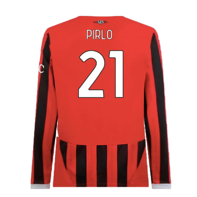 2024-2025 AC Milan Home Long Sleeve Shirt (Pirlo 21)