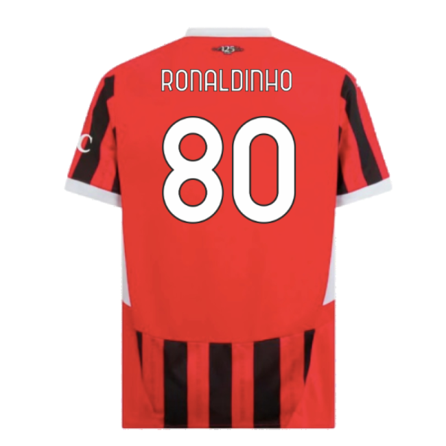 2024-2025 AC Milan Home Shirt (Ronaldinho 80)