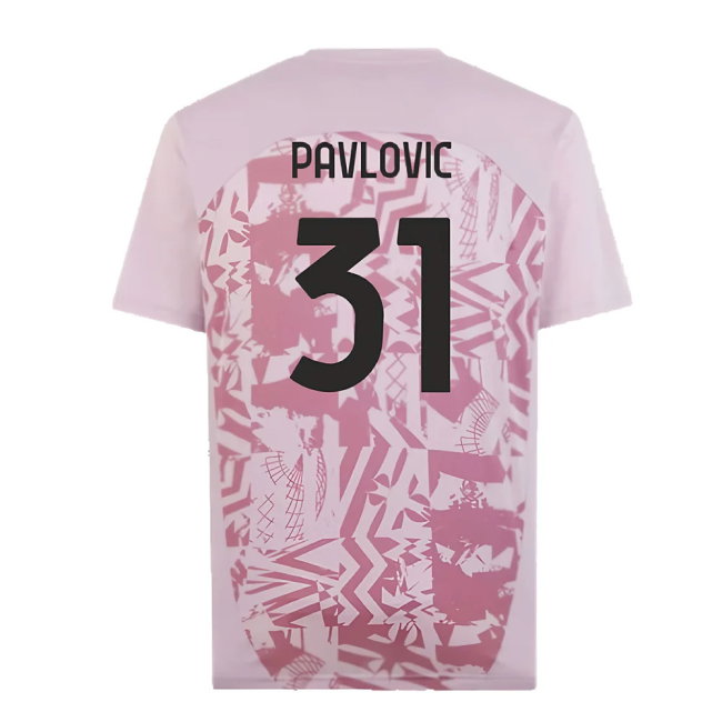 2024-2025 AC Milan Pre-Match Shirt (Grape) (Pavlovic 31)