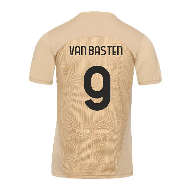 2024-2025 AC Milan Pre-Match Shirt (Putty) (Van Basten 9)