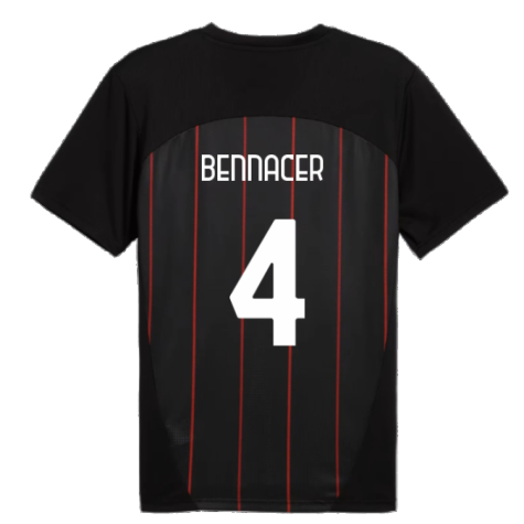 2024-2025 AC Milan Prematch SS Jersey (Black) (Bennacer 4)