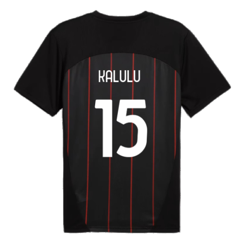 2024-2025 AC Milan Prematch SS Jersey (Black) (Kalulu 15)