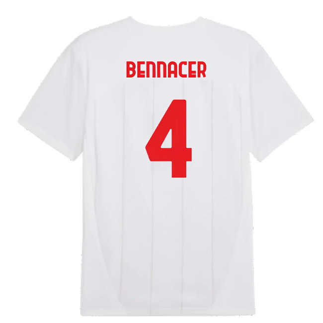 2024-2025 AC Milan Prematch SS Jersey (White) (Bennacer 4)