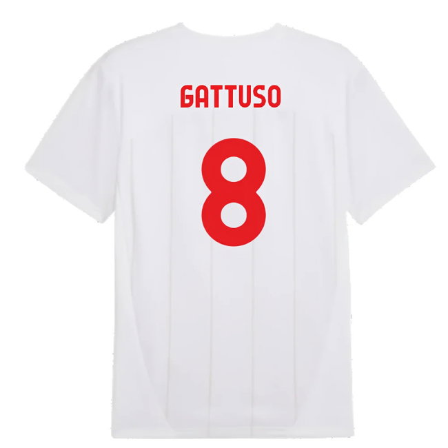 2024-2025 AC Milan Prematch SS Jersey (White) (Gattuso 8)