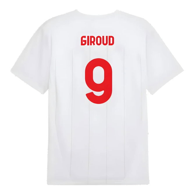 2024-2025 AC Milan Prematch SS Jersey (White) (Giroud 9)