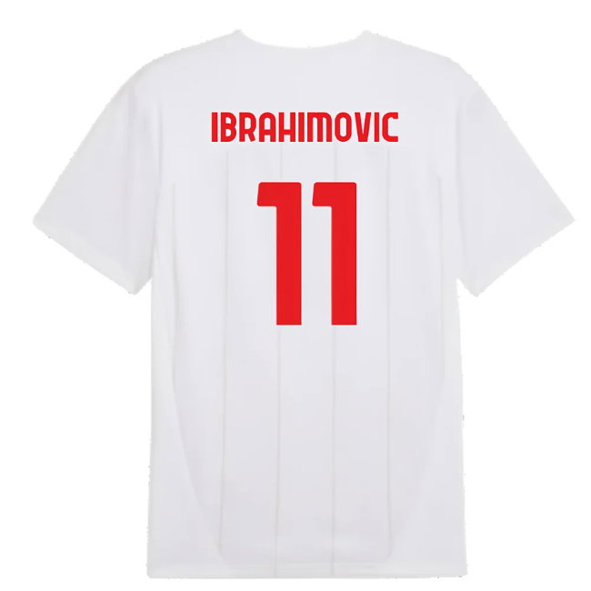 2024-2025 AC Milan Prematch SS Jersey (White) (Ibrahimovic 11)
