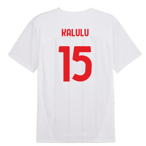 2024-2025 AC Milan Prematch SS Jersey (White) (Kalulu 15)